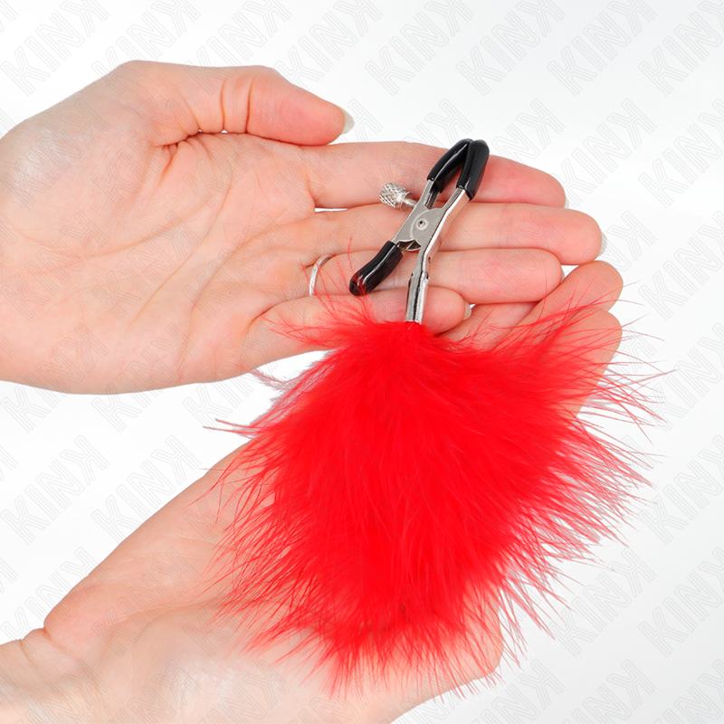 KINK - PINCE À METON PLUME ROUGE 7 CM - 7eme ciel