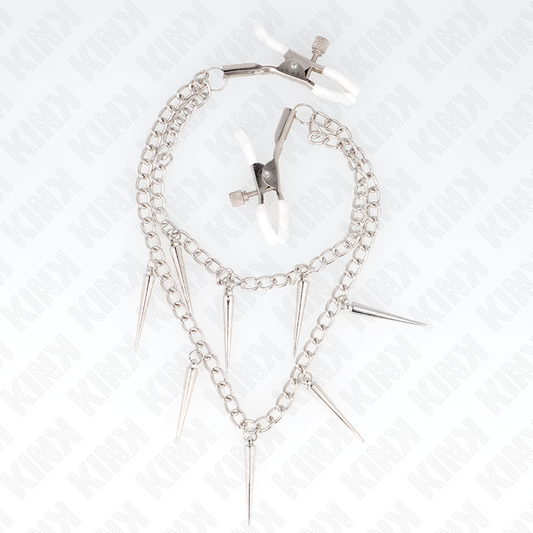 KINK - PINCES À METELIER AVEC CHAÎNES À POINTES 30 CM - 7eme ciel