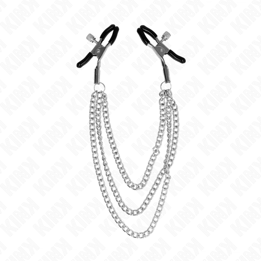 KINK - PINCES À METELIER AVEC 3 CHAÎNES ARGENT 20/23/28 CM - 7eme ciel