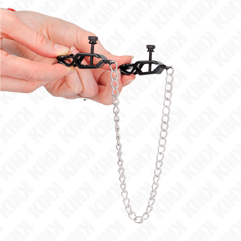 KINK - PINCES À TAMELON CHAÎNE PLATE ARGENT 30 CM - 7eme ciel