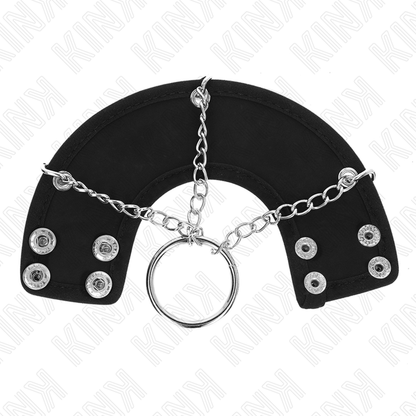 KINK - ANNEAU PÉNIS CHAÎNE 4 CM 7 CM MÉTAL AVEC CEINTURE EN CUIR - 7eme ciel