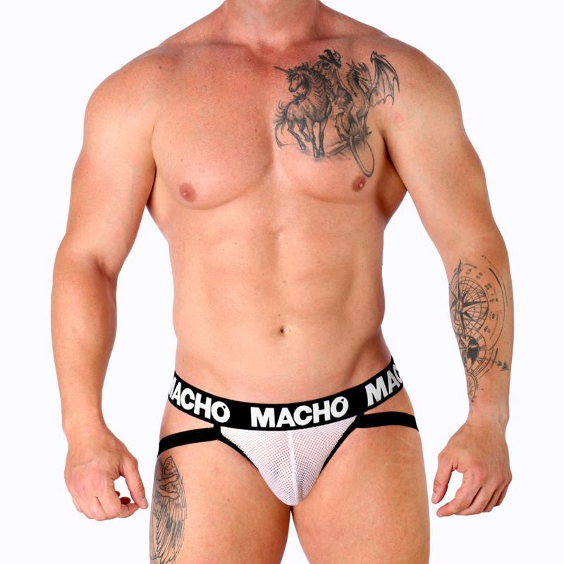 MACHO - MX26X1 JOCK GRID BLANC S - 7eme ciel