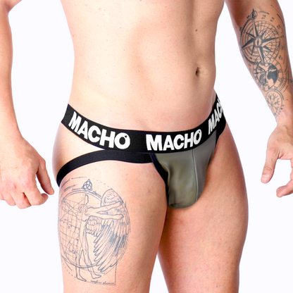 MACHO - MX27GR JOCK CUIR GRIS BEIGE S - 7eme ciel