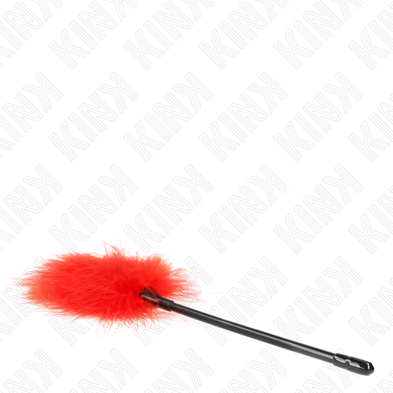 KINK - PLUMES TICKLE ROUGES UTILISÉES POUR LE KIT BONDAGE 27 CM - 7eme ciel