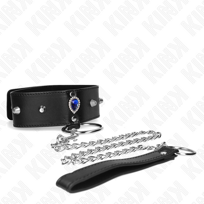 KINK - COLLIER 65 CM AVEC BRACELET AVEC DIAMANTS BLEU AJUSTABLE 36-43 CM X 5 CM - 7eme ciel