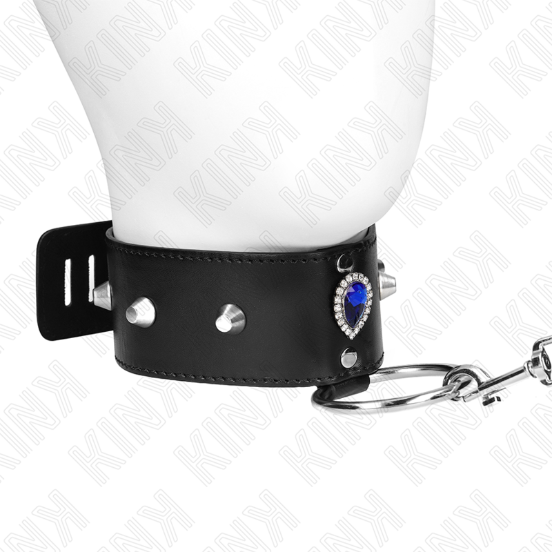 KINK - COLLIER 65 CM AVEC BRACELET AVEC DIAMANTS BLEU AJUSTABLE 36-43 CM X 5 CM - 7eme ciel
