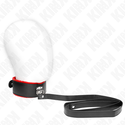KINK - COLLIER AVEC CEINTURE 116 CM AVEC BRACELET EN CUIR ROUGE AJUSTABLE 40-48 CM X 6 CM - 7eme ciel