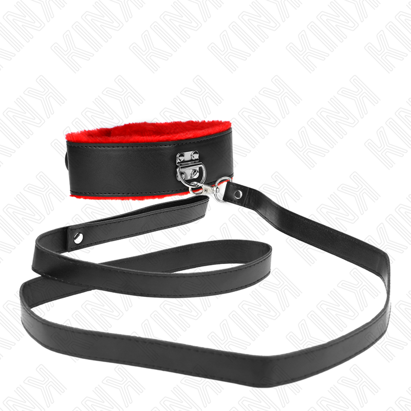 KINK - COLLIER AVEC CEINTURE 116 CM AVEC BRACELET EN CUIR ROUGE AJUSTABLE 40-48 CM X 6 CM - 7eme ciel