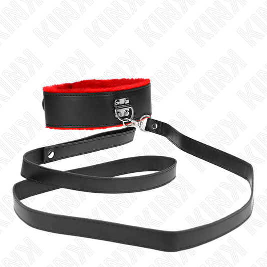 KINK - COLLIER AVEC CEINTURE 116 CM AVEC BRACELET EN CUIR ROUGE AJUSTABLE 40-48 CM X 6 CM - 7eme ciel