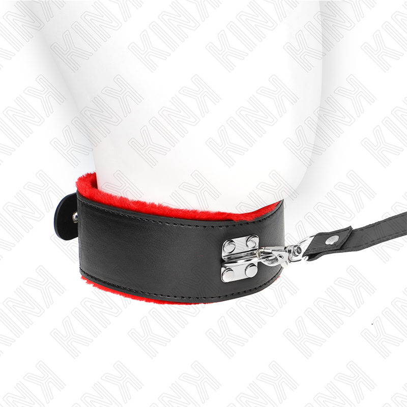 KINK - COLLIER AVEC CEINTURE 116 CM AVEC BRACELET EN CUIR ROUGE AJUSTABLE 40-48 CM X 6 CM - 7eme ciel