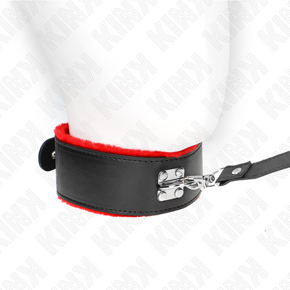 KINK - COLLIER AVEC CEINTURE 116 CM AVEC BRACELET EN CUIR ROUGE AJUSTABLE 40-48 CM X 6 CM - 7eme ciel