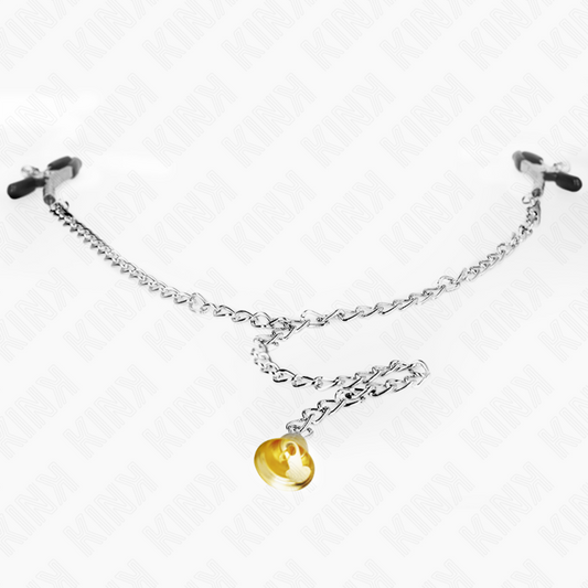 KINK - PINCES À TÉLÉTON CHAÎNE AVEC PENDENTIF CORNE 30 CM - 7eme ciel