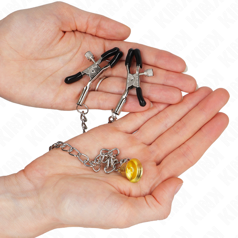 KINK - PINCES À TÉLÉTON CHAÎNE AVEC PENDENTIF CORNE 30 CM - 7eme ciel