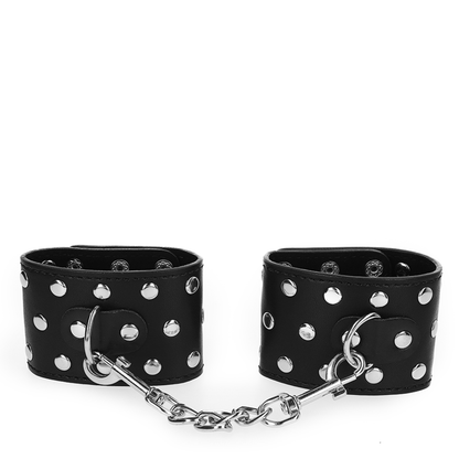 KINK - APPAREILS DE RETENUE POIGNETS AVEC FERMETURE PRESSION PLEINE DE RIVETS NOIR AJUSTABLE 19-24 CM X 5,5 CM - 7eme ciel