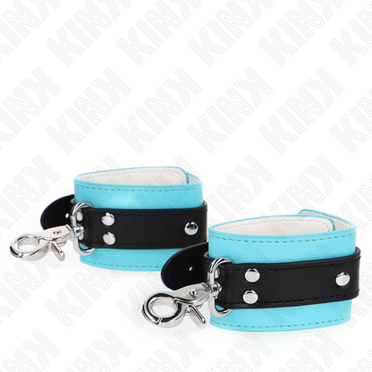 KINK - APPUI-POIGNETS VERROUILLABLES PREMIUM NOIR / BLEU RÉGLABLE 21-28 CM X 5,5 CM - 7eme ciel