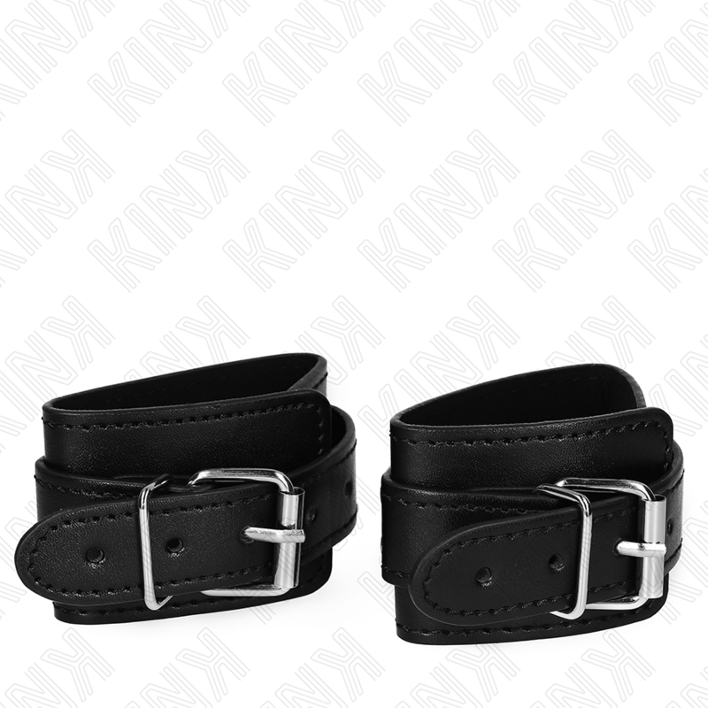 KINK - APPAREILS-POIGNETS VERROUILLABLES DUNGEON NOIR AJUSTABLES 21-28 CM X 5,5 CM - 7eme ciel