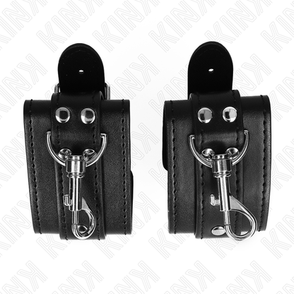 KINK - APPAREILS-POIGNETS VERROUILLABLES DUNGEON NOIR AJUSTABLES 21-28 CM X 5,5 CM - 7eme ciel