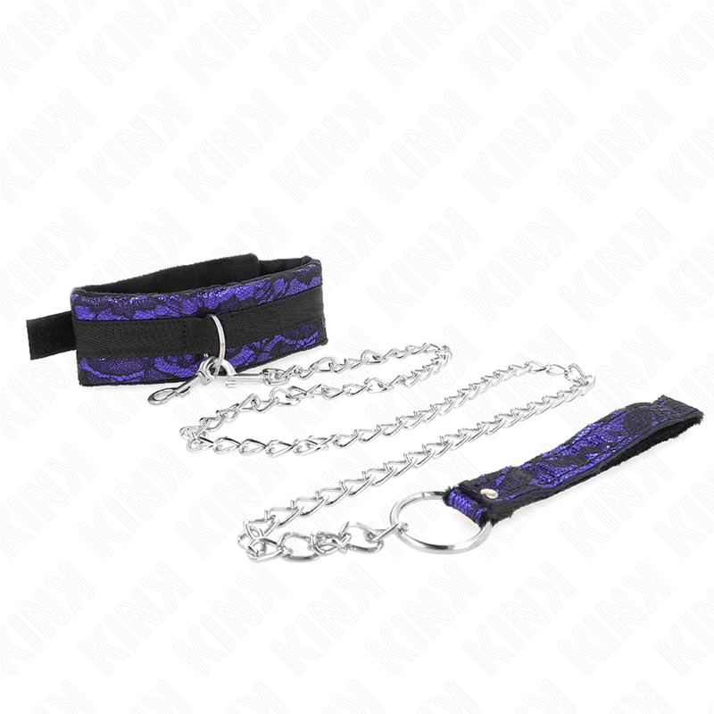 KINK - COLLIER COURT EN DENTELLE DE VELOURS AVEC CEINTURE 105 CM AVEC GARNITURE EN NYLON 44 X 5,5 CM - 7eme ciel