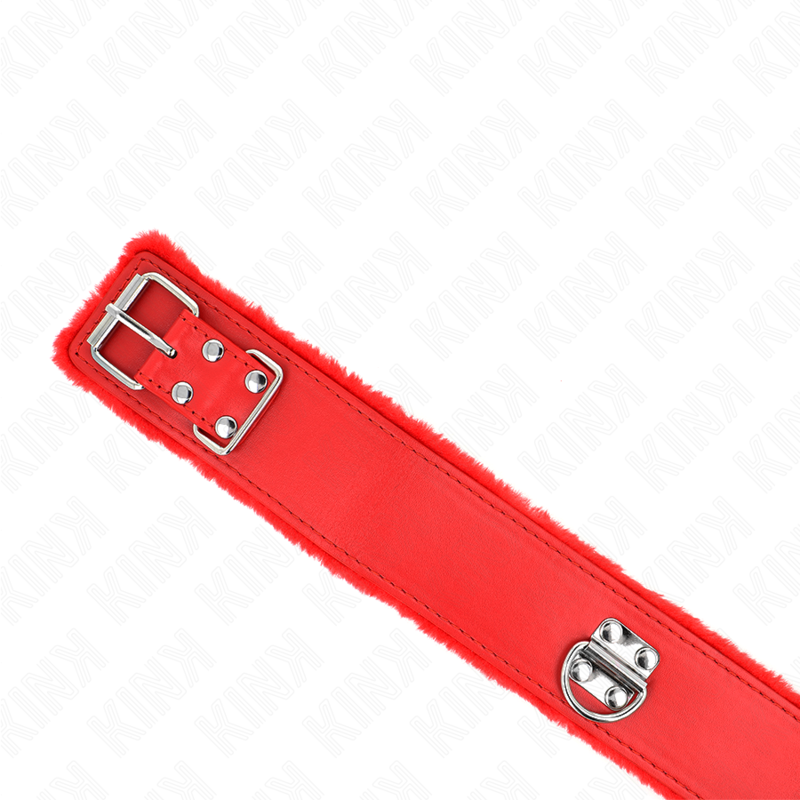 KINK - COLLIER AVEC LAISSE 116 CM AVEC CLOUS ARGENTÉS MODÈLE 4 ROUGE AJUSTABLE 40-48 CM X 6 CM - 7eme ciel