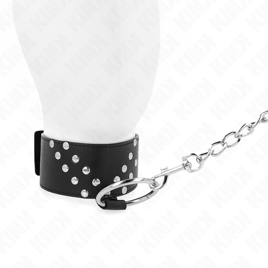 KINK - COLLIER AVEC CEINTURE 65 CM AVEC RIVET V RÉGLABLE 36-43 CM X 5 CM - 7eme ciel