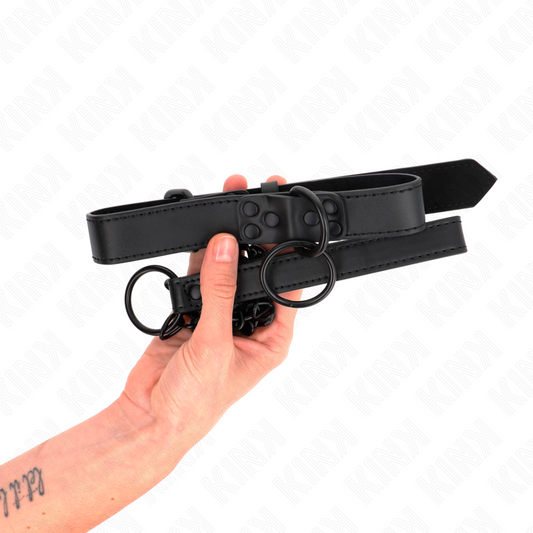 KINK - COLLIER AVEC LAISSE FONCÉE 65 CM AJUSTABLE 37-54 CM X 3 CM - 7eme ciel