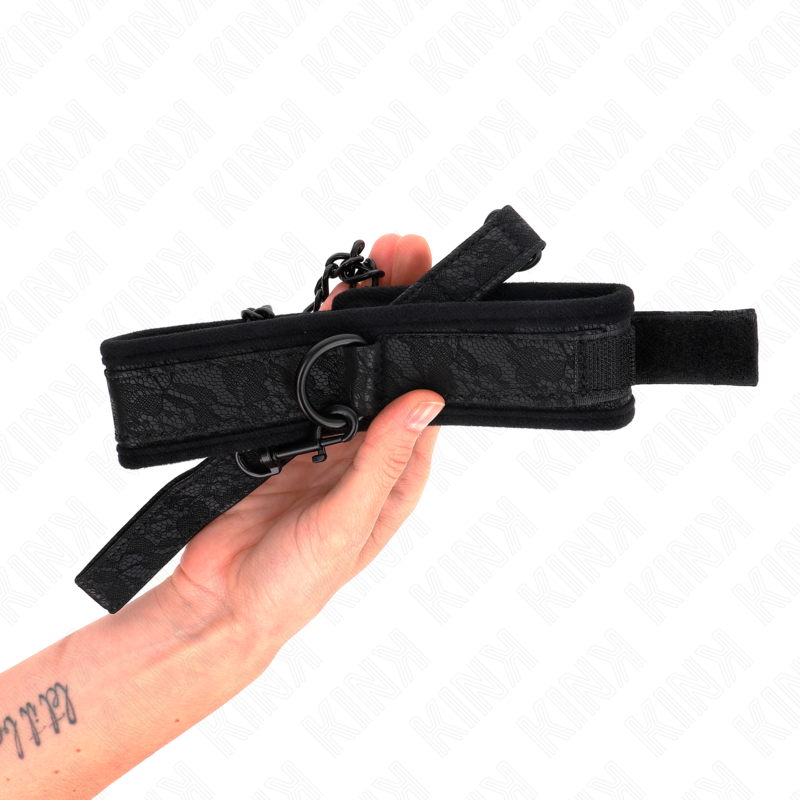 KINK - COLLIER MODÈLE BASIC AVEC LAISSE 77 CM MODÈLE 5 AJUSTABLE 34-54 CM X 5 CM - 7eme ciel