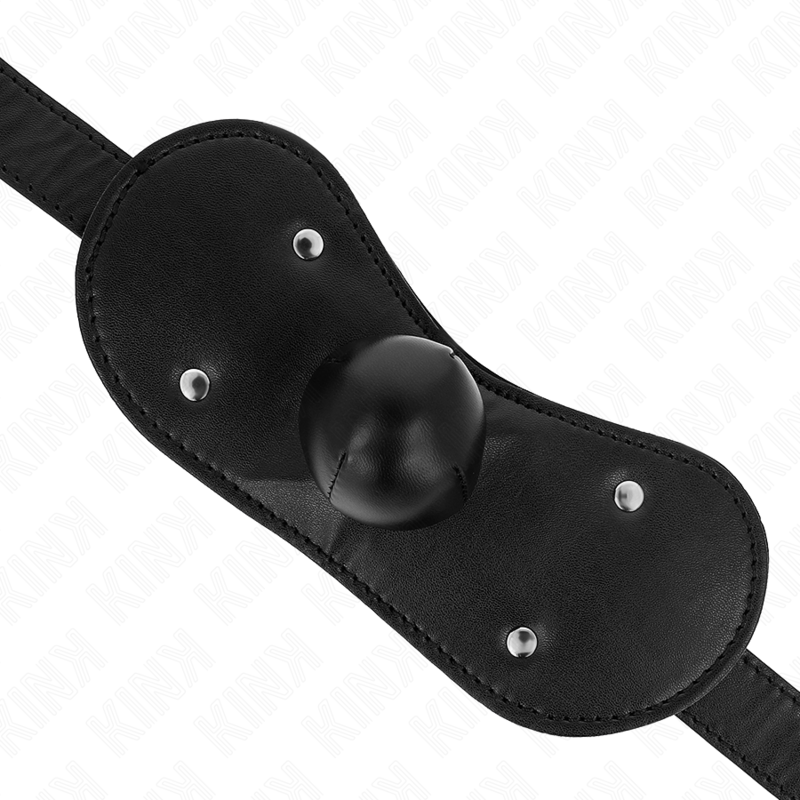 KINK - MASQUE BOUCLES BALL GAG AVEC SERRURE RÉGLABLE 42-60 CM - 7eme ciel