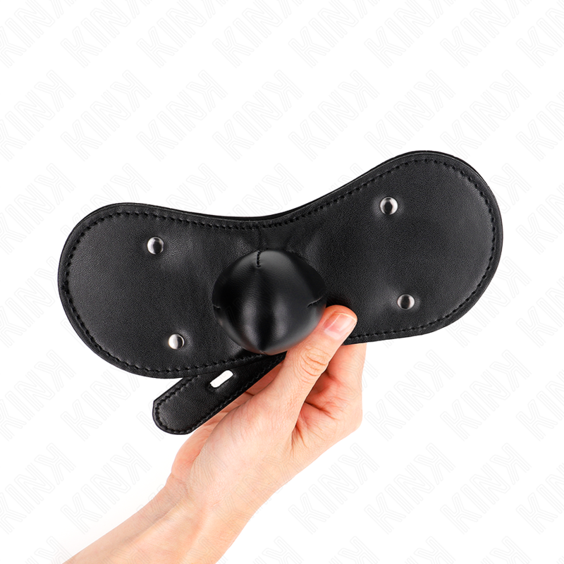 KINK - MASQUE BOUCLES BALL GAG AVEC SERRURE RÉGLABLE 42-60 CM - 7eme ciel