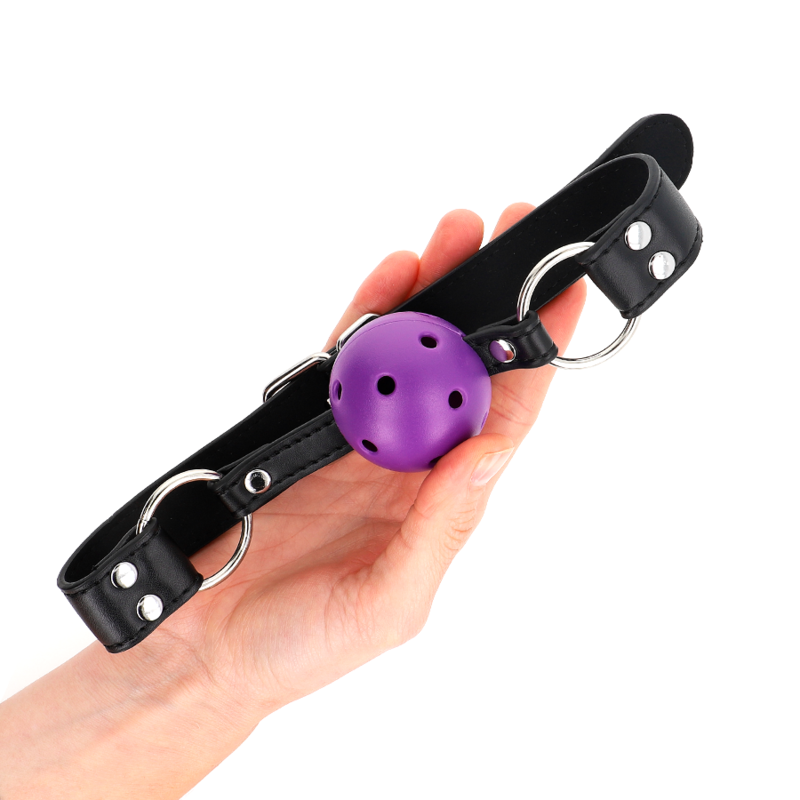 KINK - BALLE RESPIRANTE 4 CM BAG AVEC DOUBLE RIVET VIOLET 62,5 x 2,5 CM AJUSTABLE 42-58 CM - 7eme ciel