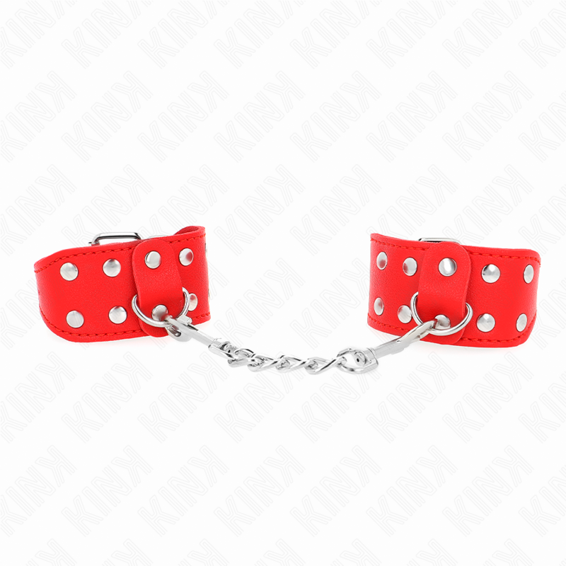 KINK - BRACELETS AVEC DOUBLE LIGNE DE CLOUS RÉGLABLES ROUGE - 7eme ciel