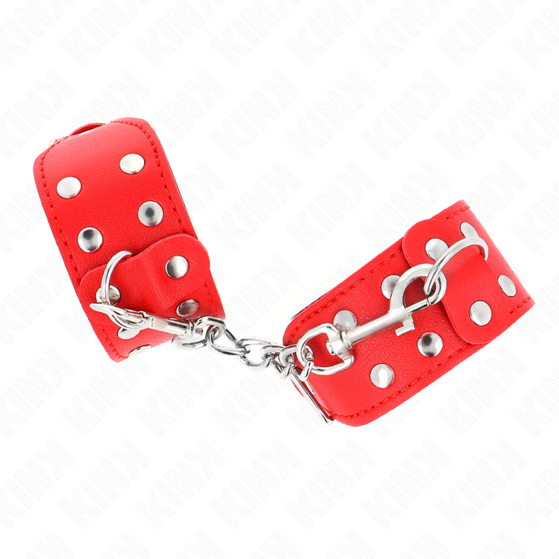 KINK - BRACELETS AVEC DOUBLE LIGNE DE CLOUS RÉGLABLES ROUGE - 7eme ciel