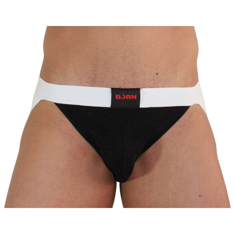 BURN - 004 JOCK NOIR BRILLANT / BLANC S - 7eme ciel