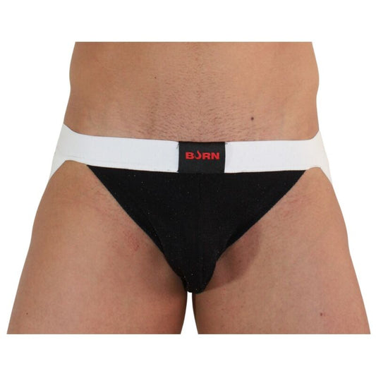 BURN - 004 JOCK NOIR BRILLANT / BLANC S - 7eme ciel