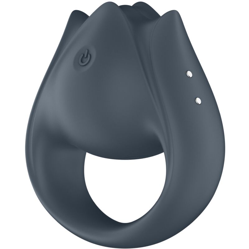 SATISFYER - PERFECT PAIR 2 MULTIVIBRATEUR 2 EN 1 ANNEAU PÉNIS ET STIMULATEUR DE DOIGTS GRIS - 7eme ciel