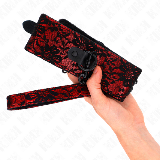 KINK - COLLIER DENTELLE AVEC CEINTURE AVEC CEINTURE EN CUIR VRAI 105 CM / 44 X 5,5 CM - 7eme ciel