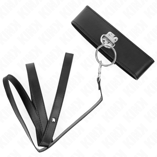 KINK - LAISSE CLOUTÉE 116 CM COLLIER AVEC SANGLE EN CUIR 50 X 5 CM - 7eme ciel
