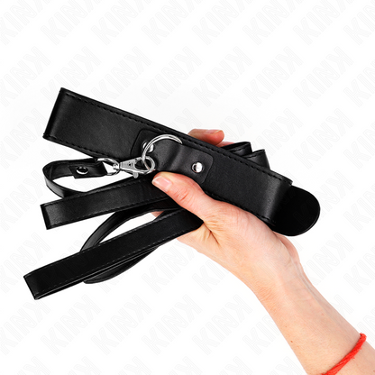 KINK - COLLIER AVEC CEINTURE 116 CM BRACELET NOIR AJUSTABLE 32-50 CM X 8 CM - 7eme ciel