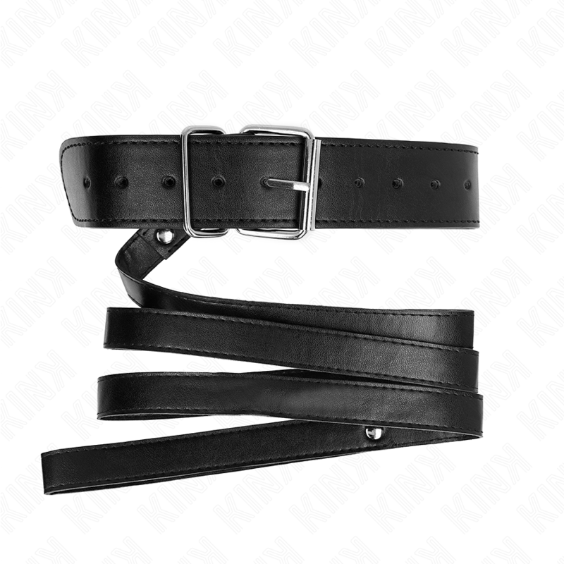 KINK - COLLIER AVEC CEINTURE 116 CM BRACELET NOIR AJUSTABLE 32-50 CM X 8 CM - 7eme ciel