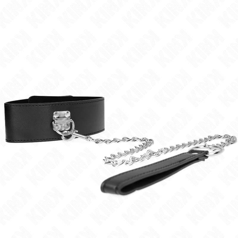 KINK - COLLIER AVEC CEINTURE 65 CM AVEC LARGE BRACELET NOIR AJUSTABLE 33,5-41 CM X 5 CM - 7eme ciel