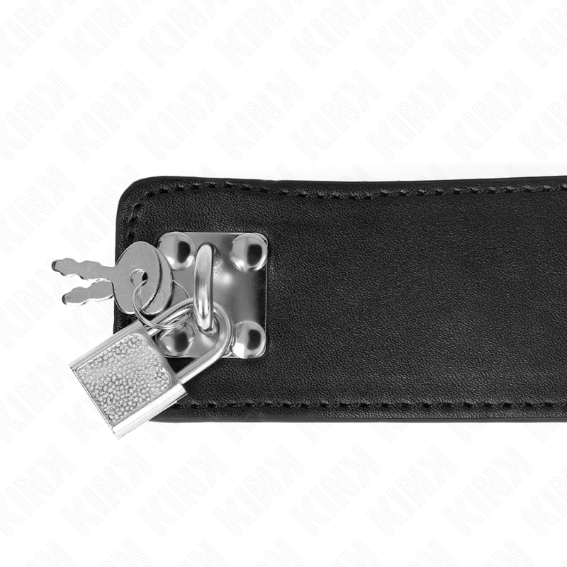 KINK - COLLIER AVEC CEINTURE 65 CM AVEC LARGE BRACELET NOIR AJUSTABLE 33,5-41 CM X 5 CM - 7eme ciel