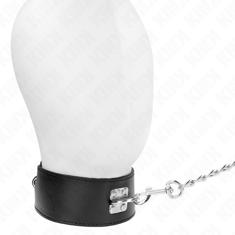 KINK - COLLIER AVEC CEINTURE 65 CM AVEC LARGE BRACELET NOIR AJUSTABLE 33,5-41 CM X 5 CM - 7eme ciel