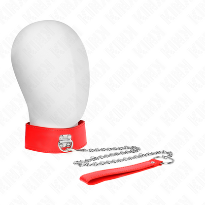 KINK - COLLIER AVEC CEINTURE 65 CM AVEC LARGE BRACELET ROUGE AJUSTABLE 33,5-41 CM X 5 CM - 7eme ciel
