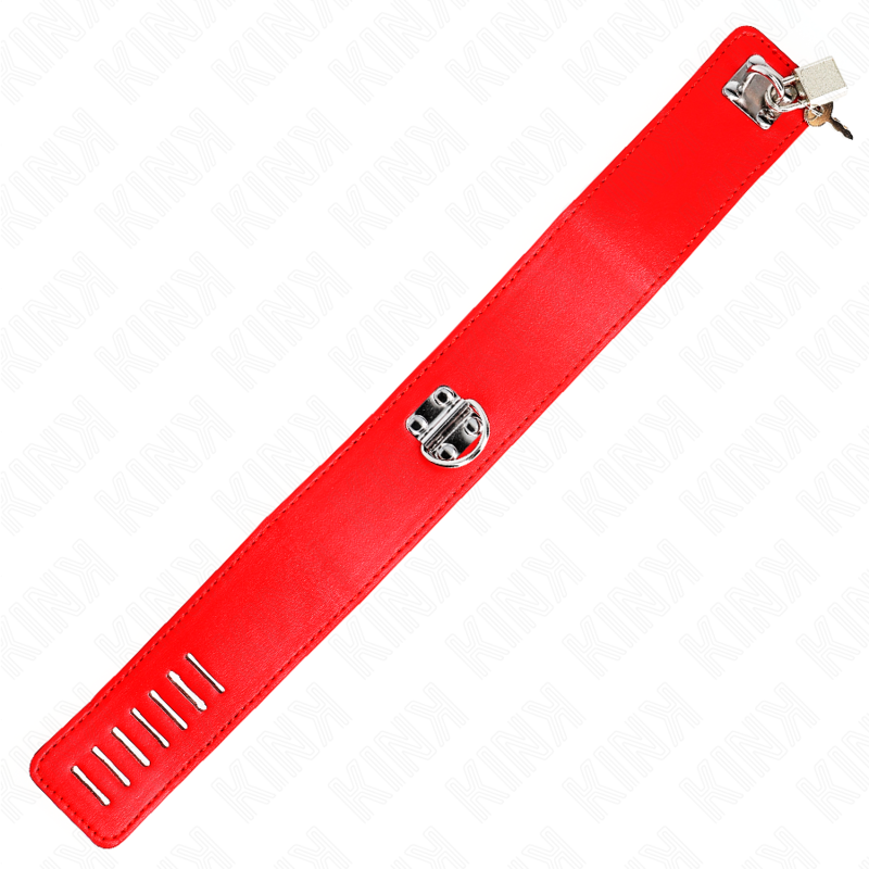 KINK - COLLIER AVEC CEINTURE 65 CM AVEC LARGE BRACELET ROUGE AJUSTABLE 33,5-41 CM X 5 CM - 7eme ciel