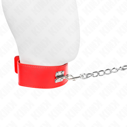 KINK - COLLIER AVEC CEINTURE 65 CM AVEC LARGE BRACELET ROUGE AJUSTABLE 33,5-41 CM X 5 CM - 7eme ciel