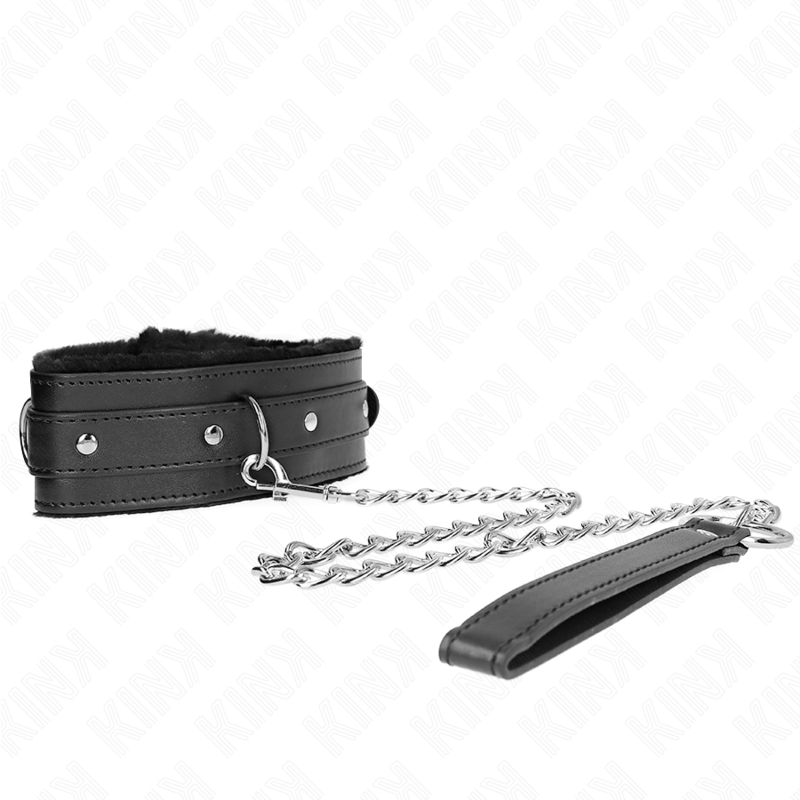 KINK - COLLIER AVEC LAISSE 65 CM AVEC RESTRICTIONS NOIR 36-42 CM X 5,5 CM - 7eme ciel