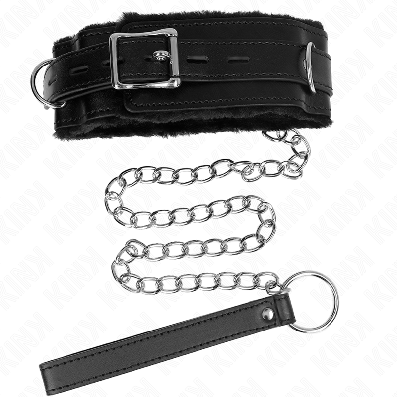 KINK - COLLIER AVEC LAISSE 65 CM AVEC RESTRICTIONS NOIR 36-42 CM X 5,5 CM - 7eme ciel