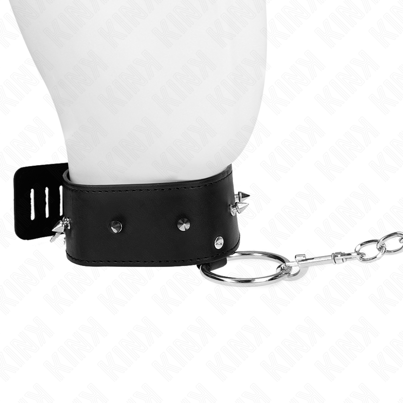 KINK - COLLIER 65 CM AVEC LAISSE AVEC CLOUS ARGENTÉS MODÈLE 2 RÉGLABLE 36-43 CM X 5 CM - 7eme ciel