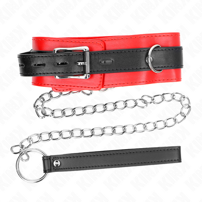 KINK - COLLIER AVEC CEINTURE 65 CM AVEC SANGLE ROUGE 54 X 4,5 CM - 7eme ciel