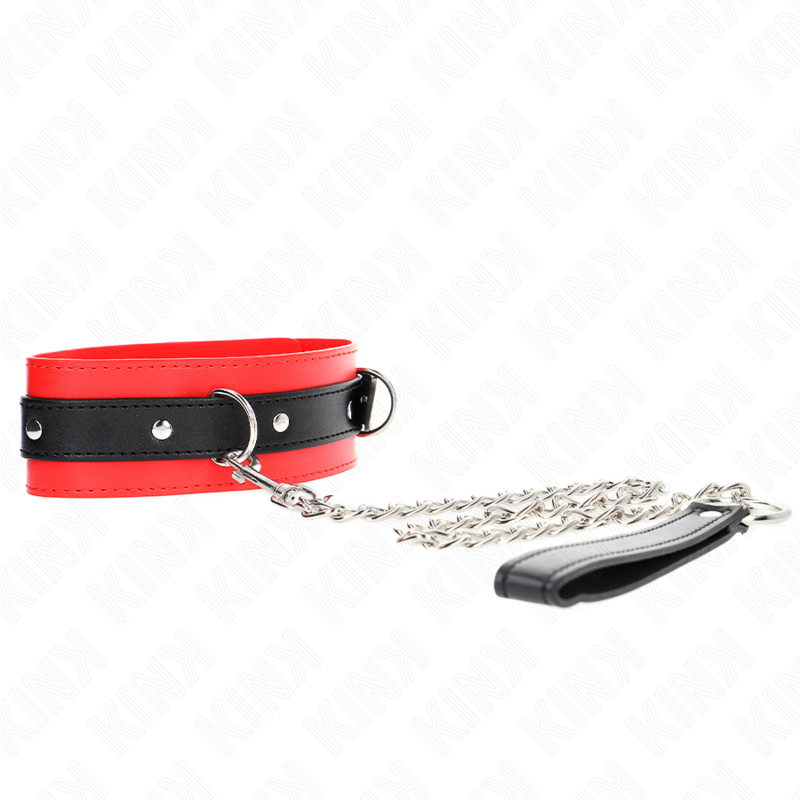KINK - COLLIER AVEC CEINTURE 65 CM AVEC SANGLE ROUGE 54 X 4,5 CM - 7eme ciel