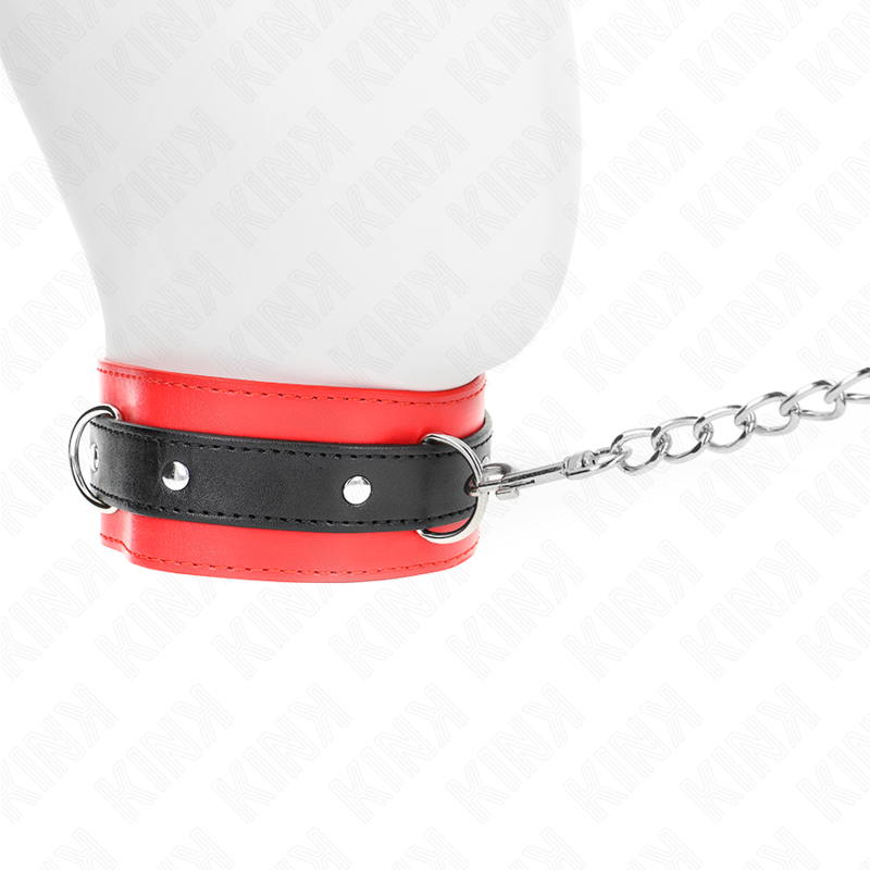 KINK - COLLIER AVEC CEINTURE 65 CM AVEC SANGLE ROUGE 54 X 4,5 CM - 7eme ciel